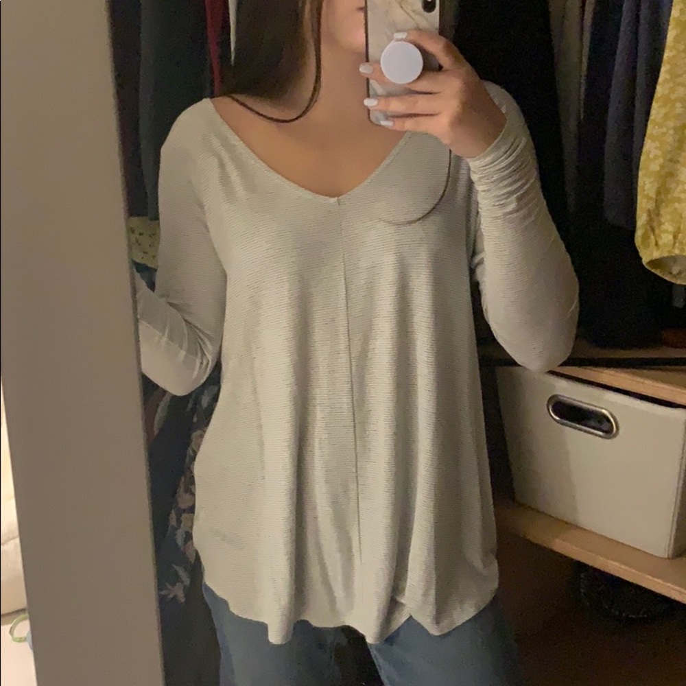 Abercrombie and Fitch Striped Long Sleeve Low Back